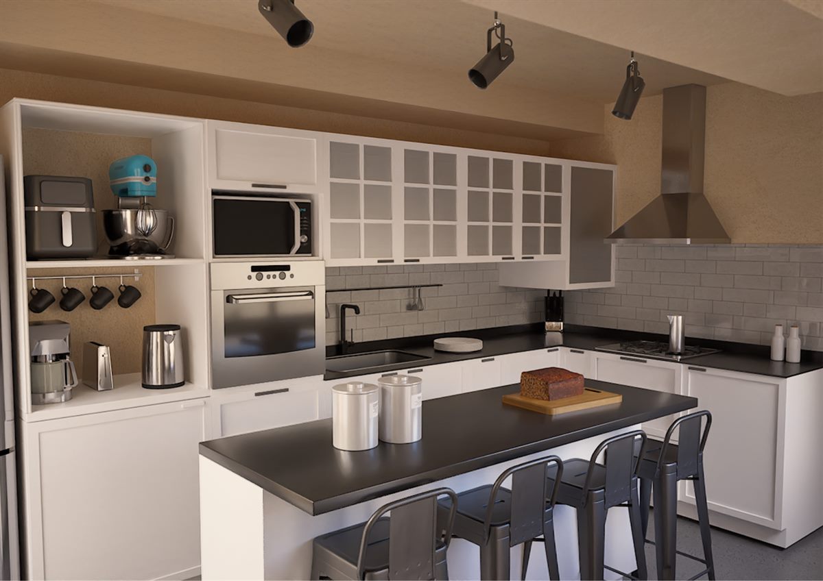 Cocina moderna con isla central
